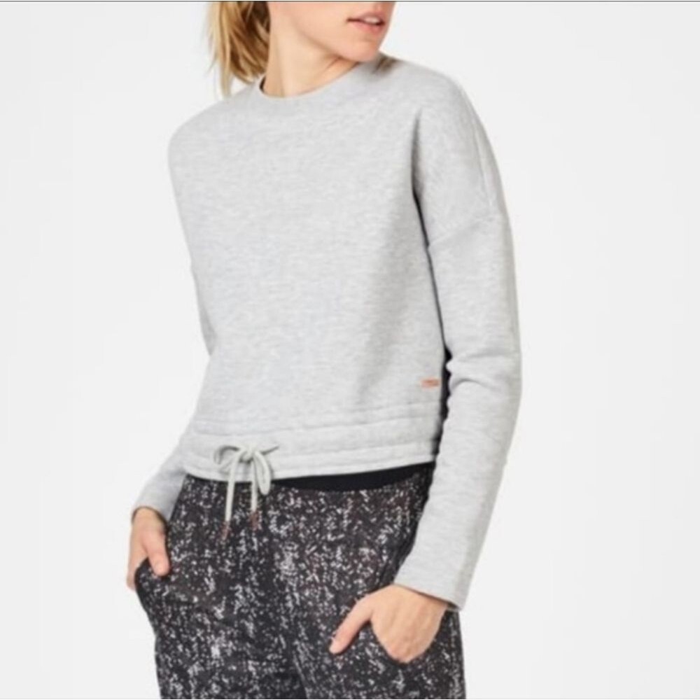 Sweaty Betty Drawstring Hem Sweatshirt - Light Gray